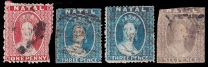 Natal Scott 9, 11, 12-13 (1860-62) Used P, CV $262.50 C