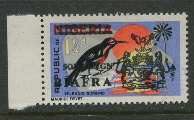 Biafra - Scott 6 - Definitive Overprint Issue-1968 - MLH - Single 1.1/2p Stamp