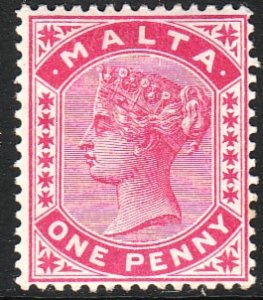 1885 Malta QV Queen Victoria 1 pence issue Wmk 2 MMHH Sc# 9 $14.50