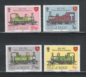 Isle of Man 1973 Centenary of Manx Steam Railroad Scott # 29 - 32 MNH