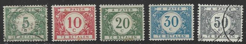 Belgium #J17-J20 Mint/Used Full Set of 5 cv $10.60