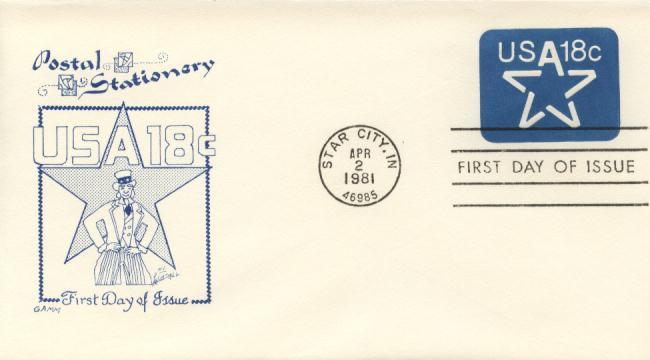 1981 Star SE Envelope  (Scott U593) Gamm FDC