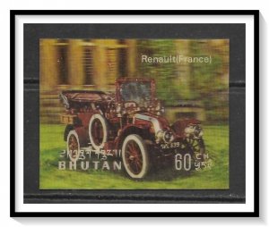Bhutan #128f 3d Plastic Coated Antique Automobile MNH