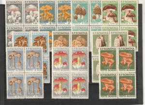 ROMANIA STAMPS 1958 MUSHROOMS MNH POST NATURE BLOCKS