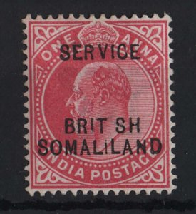 Somaliland 1903 1a Official with BRT SH variety sgO7a fine mint cat £130