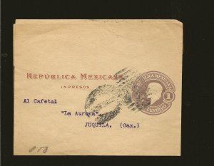 Mexico Early 20th Century 1 Centavo Pre Stamped Newspaper Wrapper Used Entire