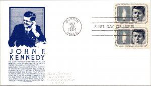 FDC 1964 SC #1246 Blue Anderson Cachet - Boston Mass - Pair - J5997