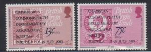 British Virgin Islands 389-90 Stamp on Stamp Overprinted Mint NH