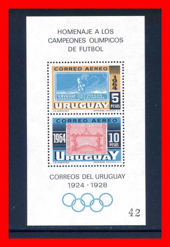 Uruguay 1965 #C282, Olympics Souvenir Sheet Of 2  --  MNH