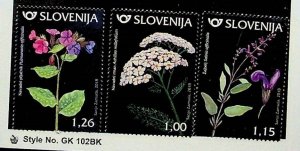 SLOVENIA Sc 1268-71 NH SET+S/S OF 2018 - FLOWERS