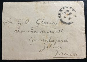 1911 Penang Straits Settlements Cover To Guadalajara Jalisco Mexico Back Frankin