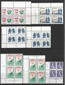 CANADA - PLATE BLOCKS LOT MNH QEII UPU CANADA GEESE KING GEORGE VI 30 BLOCKS