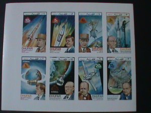 DHUFAR- FAMOUS PERSONS & SPACE PROGRAMS.-IMPERF MNH-SHEET VF-EST-$14-PROMOTE