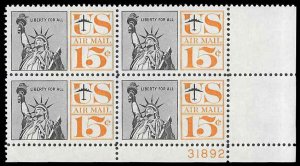 PCBstamps  US C63 PB 60c(4x15c)Statue, re-drawn, MNH, (PB42)