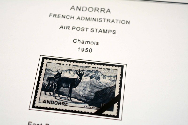 COLOR PRINTED ANDORRA [FRENCH] 1931-2020 STAMP ALBUM PAGES (100 illustr. pages)