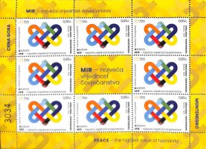 Montenegro 2023, Europa, Peace m/s, MNH