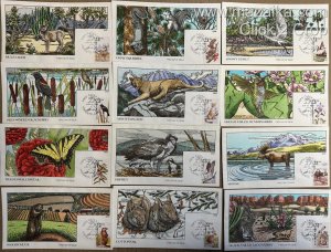 COLLINS COMPLETE SET OF 50 DIFF. STUNNING HANDPAINTED WILDLIFE & BIRDS CACHETS