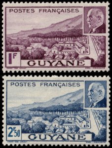 ✔️ VICHY FRANCE GUYANA 1941 - PETAIN & CAYENNE VIEW - Sc 170A+B MNH ** [03P6]