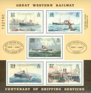 Guernsey Ships , 1 souvenir sheet
