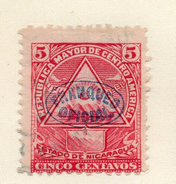 Nicaragua 1898 Early Issue Fine Used 5c. Official Optd 323804