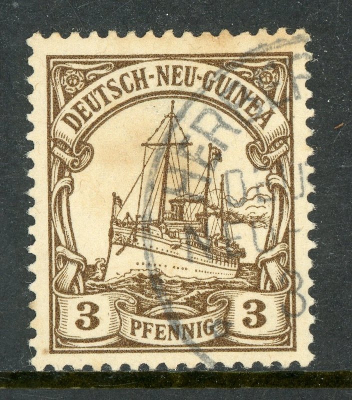 Germany 1901 New Guinea 3pf Brown Yacht Scott # 7 VFU X287