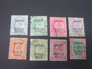 India Patiala 1909 Sc O19-26 set FU