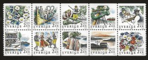 SWEDEN SC# 1681-90  B/10   FVF/MOG 1988