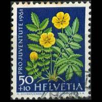 SWITZERLAND 1961 - Scott# B312 Flowers 50c Used