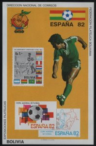 Bolivia 1981 MNH Sc 470 Soccer ESPANA 82 Imperf 1b Sheet