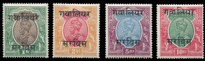 Indian States - Gwalior #O36-39 (SG O69-72) Cat£290, 1927-35 Officials, four...