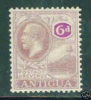 ANTIGUA Scott 52 wmk 4 1921 George V CV $5.25 MH*, this i...