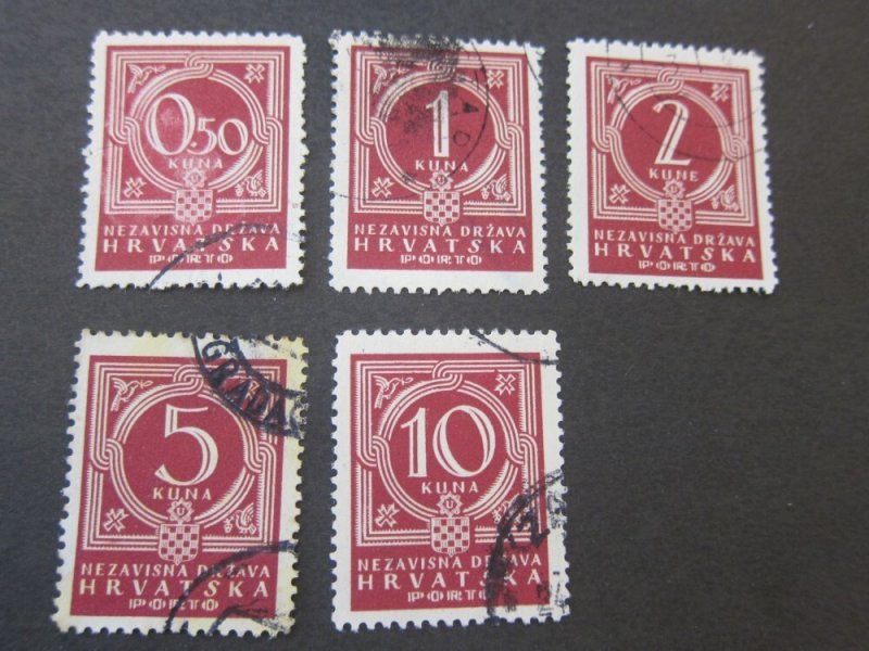 Croatia 1941 Sc J6-10 set FU