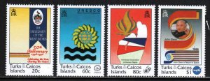 Turks & Caicos #1266-69 ~ Cplt Set 4 ~ Events ~ MNH, $1 Cut Perf  (1998)