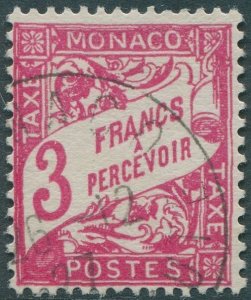 Monaco due 1906 SGD120 3f red postage due FU