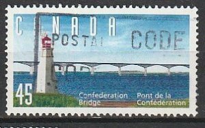 1997 Canada - Sc 1645 - used VF -1 single - Confederation Bridge - Lighthouse
