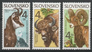 Slovakia 1996 Fauna, Animals 3 MNH stamps 
