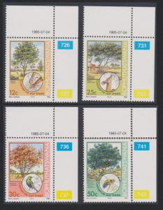 Bophuthatswana Birds Bees Antelope Tree Conservation 4v Top Right Corners