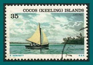 Cocos 1976 Ships, 35c used #28,SG28