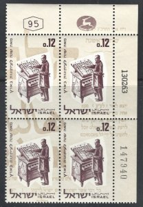 Israel #241 Typesetter, 19th century, Plate Blk, NH (1963)