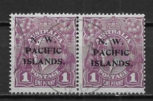 North West Pacific Islands 43 1d KGV Pair Used