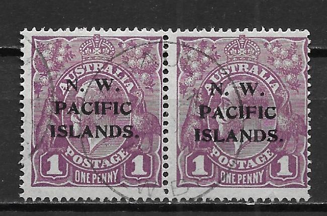 North West Pacific Islands 43 1d KGV Pair Used