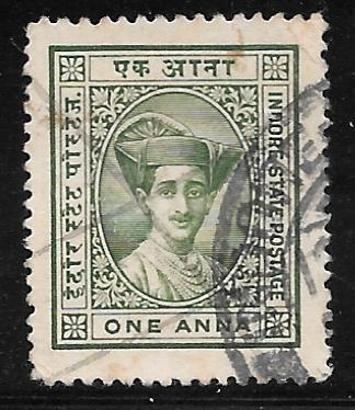 India Indore 17: 1a Maharaja Yeshwant Rao II, used, VF