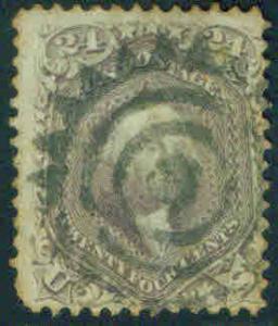 USA Scott 70 with Fancy Cancel 1861 24c Washington CV $300