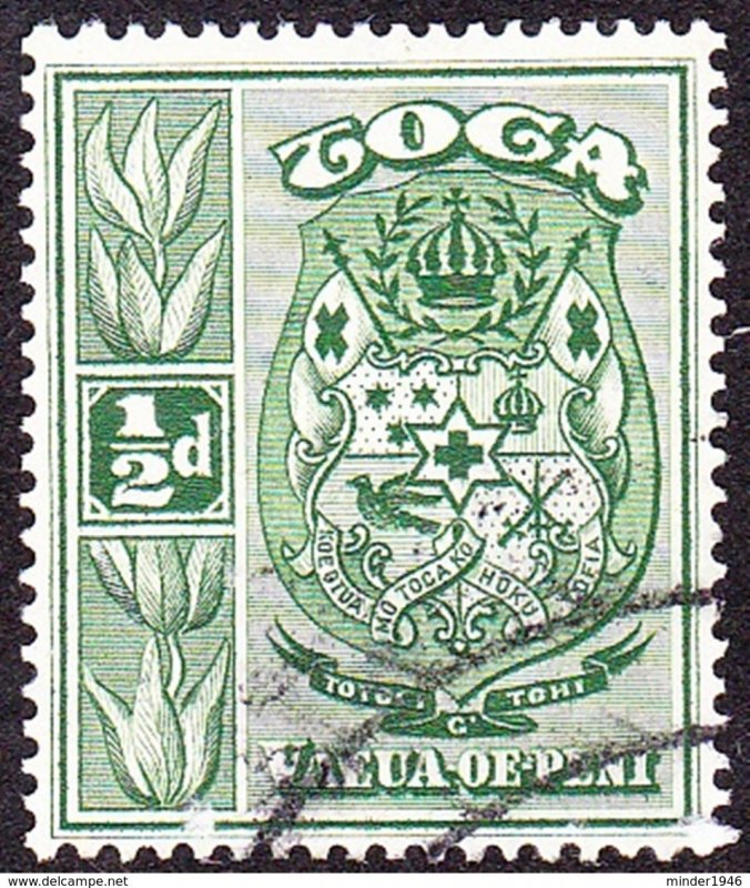 TONGA 1942 1/2d Yellow-Green SG74 Used