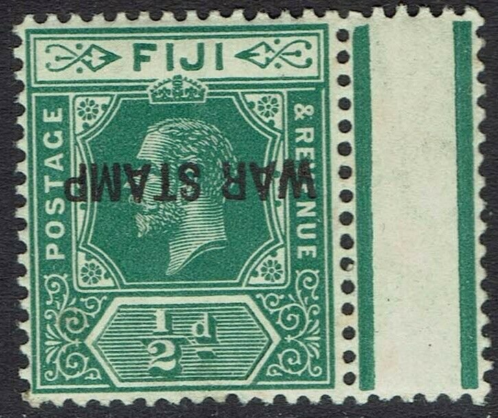 FIJI 1915 KGV WAR STAMP 1/2D ERROR OVERPRINT INVERTED MNH **