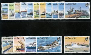 Gambia 1983 QEII River Craft set complete superb MNH. SG 494-509. Sc 465-480.