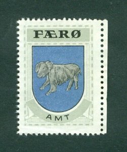 Faroe Islands. Denmark  Poster Stamp 1940/42. MNG. Færø. Ram,Coats Of Arms