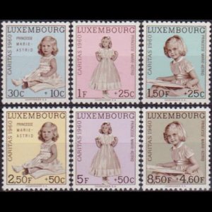 LUXEMBOURG 1960 - Scott# B216-21 Princes Set of 6 NH