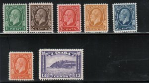 Canada #195 - #201 Very Fine Never Hinged Fresh Set