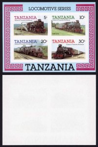 Tanzania SGMS434 1985 Railway Steam Locomotives M/Sheet IMPERF U/M